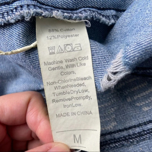 Distressed Raw Edge Denim Jean Jacket - Picture 11 of 11